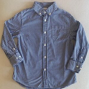 Crewcuts Boys Button Down Blue Checkered Shirt Size 4 5